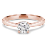 1/4 CT Round Diamond Tapered Solitaire Engagement Ring in 14K Rose Gold (MD210110)