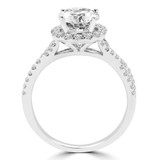 1 1/7 CTW Round Diamond 4-Prong Twisted Shank Halo Engagement Ring in 14K White Gold (MD210121)