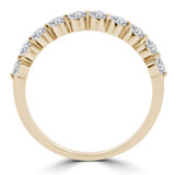 2/3 CTW Round Diamond Semi-Eternity Wedding Band Ring in 14K Yellow Gold (MD210128)