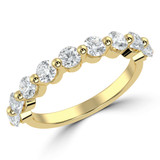 2/3 CTW Round Diamond Semi-Eternity Wedding Band Ring in 14K Yellow Gold (MD210128)