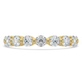 2/3 CTW Round Diamond Semi-Eternity Wedding Band Ring in 14K Yellow Gold (MD210128)