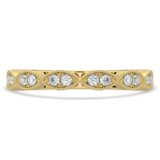 1/8 CTW Round Diamond Vintage Semi-Eternity Wedding Band Ring in 14K Yellow Gold (MD210132)