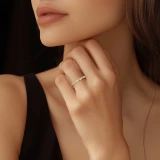 1/8 CTW Round Diamond Vintage Semi-Eternity Wedding Band Ring in 14K Yellow Gold (MD210132)