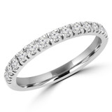 1/3 CTW Round Diamond Semi-Eternity Wedding Band Ring in 14K White Gold (MD210134)