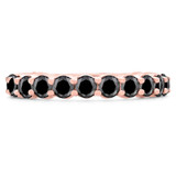 1 4/5 CTW Round Black Diamond 3/4 Way Semi-Eternity Anniversary Wedding Band Ring in 14K Rose Gold (MD210149)
