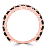 1 4/5 CTW Round Black Diamond 3/4 Way Semi-Eternity Anniversary Wedding Band Ring in 14K Rose Gold (MD210149)