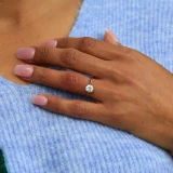 1 CT Round Diamond 8-Prong Solitaire Engagement Ring in 14K White Gold (MD210152)