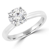 1 CT Round Diamond Solitaire Engagement Ring in 14K White Gold (MD210153)