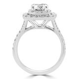 1 7/8 CTW Cushion Diamond Double Cushion Halo Engagement Ring in 14K White Gold with Accents (MD210169)