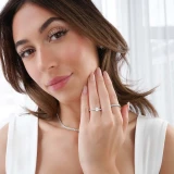 4/5 CTW Princess Diamond Solitaire with Accents Engagement Ring in 14K White Gold (MD210179)