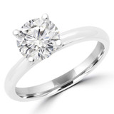 1 CT Round Diamond Solitaire Engagement Ring in 14K White Gold (MD210182)