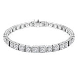 4 1/3 CTW Round Diamond Milgrained Tennis Bracelet in 14K White Gold (MD210201)