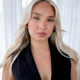 1 CTW Princess Diamond Double Cushion Halo  Pendant Necklace in 14K White Gold (MD210203)