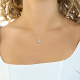 3/5 CTW Round Diamond Double Halo Necklace in 14K Yellow Gold (MD210205)