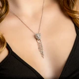 1 1/2 CTW Round Diamond Panther Fancy Pendant Necklace in 18K White Gold (MD210211)