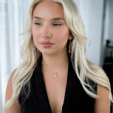 1 2/5 CTW Round Diamond Halo Pendant Necklace in 14K White Gold (MD210222)