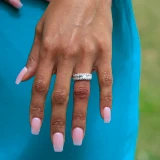1 3/5 CTW Baguette Diamond Three-row Cocktail Anniversary Band Ring in 18K White Gold (MD210236)
