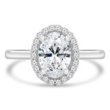1 1/4 CTW Oval Diamond Oval Halo Engagement Ring in 14K White Gold (MD210239)