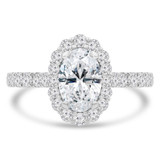 1 2/3 CTW Oval Diamond Oval Halo Engagement Ring in 14K White Gold With accents (MD210240)