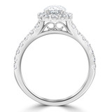 1 2/3 CTW Oval Diamond Oval Halo Engagement Ring in 14K White Gold With accents (MD210240)