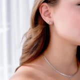 3/8 CTW Round Diamond Halo Stud Earrings in 14K Yellow Gold (MD210248)