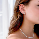 1/3 CTW Round Diamond Halo Stud Earrings in 14K White Gold (MD210256)