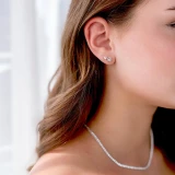 1/3 CTW Round Diamond Halo Stud Earrings in 14K White Gold (MD210258)