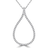 1/2 CTW Round Diamond Infinity Pendant Necklace in 14K White Gold (MD210265)