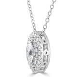 2/3 CTW Marquise Diamond Marquise Double Halo Pendant Necklace in 14K White Gold (MD210267)