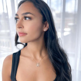 1/2 CTW Round Diamond Four-heart Clover Necklace in 14K Yellow Gold (MD210276)