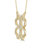1/2 CTW Round Diamond Four-heart Clover Necklace in 14K Yellow Gold (MD210276)