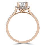 1 1/3 CTW Cushion Diamond Cathedral Cushion Halo Engagement Ring in 14K Rose Gold with Accents (MD210284)