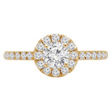 4/5 CTW Round Diamond Cathedral Halo Engagement Ring in 14K Yellow Gold (MD210288)