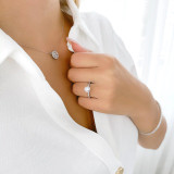 1 1/2 CTW Round Diamond Solitaire with Accents Engagement Ring in 14K White Gold (MD210300)