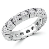 3 1/3 CTW Round Diamond Full Eternity Anniversary Wedding Band Ring in 18K White Gold *Non-Sizeable* (MD210319)