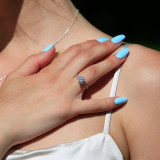 2 1/6 CTW Round Diamond 6-Prong Solitaire with Accents Engagement Ring in 14K White Gold (MD210334)