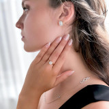 3/4 CTW Round Diamond Cathedral Open Bridge Halo Engagement Ring in 14K Yellow Gold (MD210343)