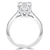 2/3 CTW Round Diamond Solitaire with Accents Engagement Ring in 14K White Gold (MD210373)