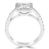 4/5 CTW Princess Diamond Open Bridge Princess Halo Engagement Ring in 14K White Gold (MD210396)
