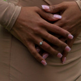 1/2 CT Round Diamond 6-Prong Tapered Solitaire Engagement Ring in 14K White Gold (MD210400)