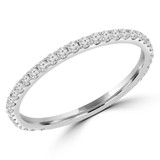 1/3 CTW Round Diamond 3/4 Way Semi-Eternity Anniversary Wedding Band Ring in 14K White Gold (MD210406)