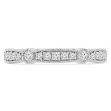 2/5 CTW Round Diamond Vintage 3/4 Way Semi-Eternity Anniversary Wedding Band Ring in 14K White Gold (MD210408)