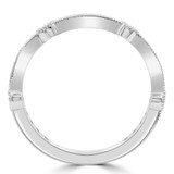 2/5 CTW Round Diamond Vintage 3/4 Way Semi-Eternity Anniversary Wedding Band Ring in 14K White Gold (MD210408)