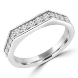 3/5 CTW Round Diamond 3/4 Way Semi-Eternity Anniversary Wedding Band Ring in 14K White Gold (MD210413)