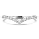 1/2 CTW Round Diamond 3/4 Way V-Shaped Semi-Eternity Anniversary Wedding Band Ring in 14K White Gold (MD210416)