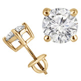 3/5 CTW Round Diamond 4-Prong Stud Earrings in 14K Yellow Gold (MD220010)