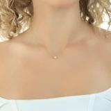 2/3 CT Round Diamond Bezel Set Solitaire Necklace in 14K Yellow Gold (MD220073)