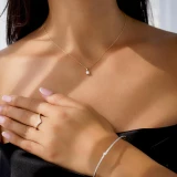 1/3 CT Round Diamond 4-Prong Solitaire Pendant Necklace in 14K Yellow Gold (MD220075)