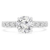 1 7/8 CTW Round Diamond 4-Prong Solitaire with Accents Engagement Ring in 14K White Gold (MD220084)