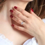 1 CT Round Diamond Pinched Solitaire Engagement Ring in 18K White Gold (MD220098)